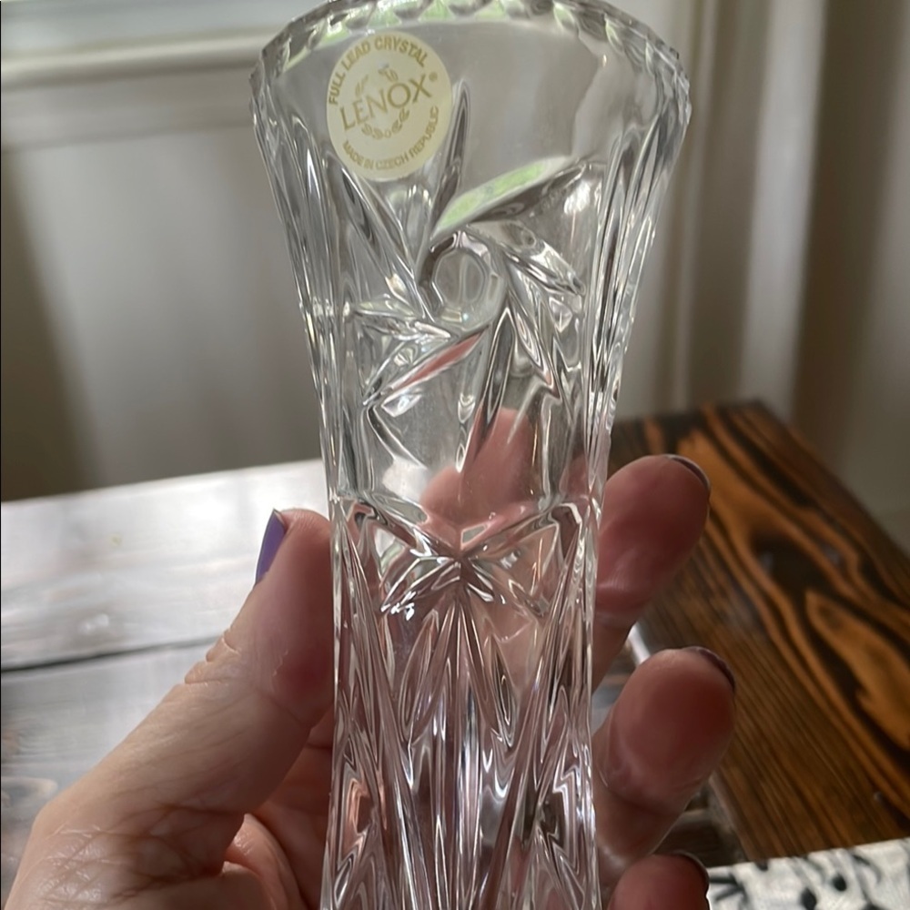 Lenox Fine Lead Chrystal Mini Vase Classic Accent with Certificate - Picture 6 of 8